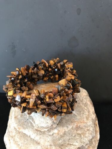 Men's Navajo Stretch Tigers Eye Stone Bracelet | Authentic Native American - Masha USA