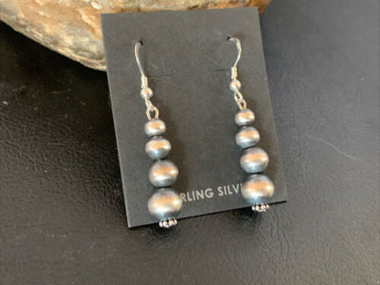 Native American Navajo Pearls Earrings | Sterling Silver | 1.5" | 13201 - Masha USA