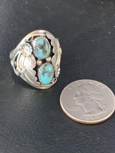 Navajo Kingman Turquoise Multi-Stone Ring | Authentic Native American Sterling Silver | Sz 10 | 14173