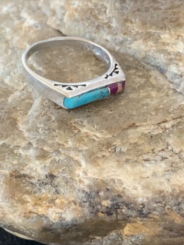 Navajo Blue Turquoise Purple Sugilite Opal Inlay Ring | Sz 6 | Authentic Native American Handmade | 11149