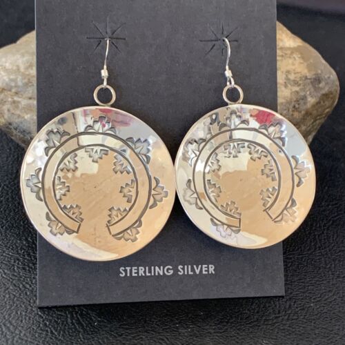 Navajo Basket Weave Earrings | Sterling Silver | Authentic Native American Handmade | 10758