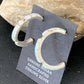 Navajo White Opal Inlay Hoop Earrings | Sterling Silver | 1" | Authentic Native American Handmade | 12128