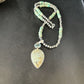 Navajo Green Turquoise Spiny Necklace with Naja Pendant | Authentic Native American Sterling Silver | Multi-Stone | 14234
