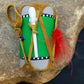 Handmade Miniature Leather Drum Car Charm | 2" Mirror Dangler | Authentic Native American | 8929