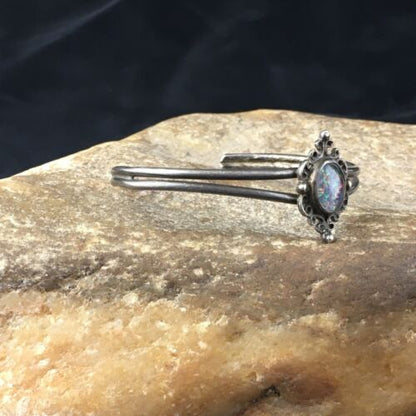Navajo Pink Opal Cuff Bracelet | Sterling Silver | Authentic Native American Handmade | 10268