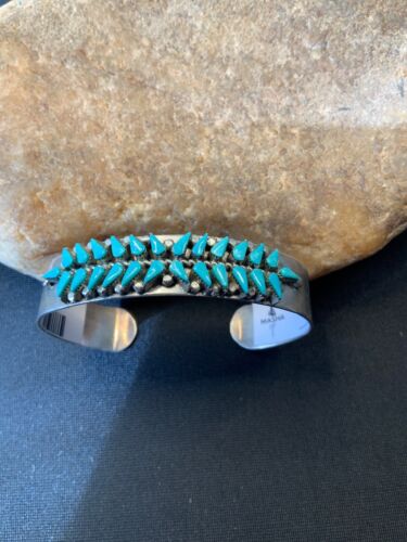 Native American Turquoise Navajo Bracelet | Sterling Silver Old Pawn | 4433 - Masha USA