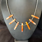 Native American Navajo Spiny Oyster Stick Bead Necklace | Sterling Silver | 20" | 14330