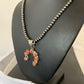 Navajo Red Spiny Oyster Necklace with Sterling Silver Naja Pendant | Authentic Native American Handmade | 326