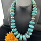 Navajo Pearls Sterling Silver & Blue Turquoise Graduated Necklace | Authentic Native American | 24" | 01745