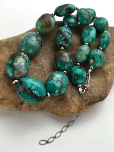 Southwestern | Royston Turquoise Chunky Necklace | Sterling Silver | 18" | 2962