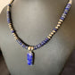 Native American Navajo Blue Lapis Pendant Necklace | Sterling Silver | 12248