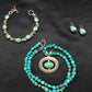 Native American Turquoise Nugget Necklace, Earrings & Bracelet Set | Sterling Silver | Handmade Navajo Jewelry | 3145