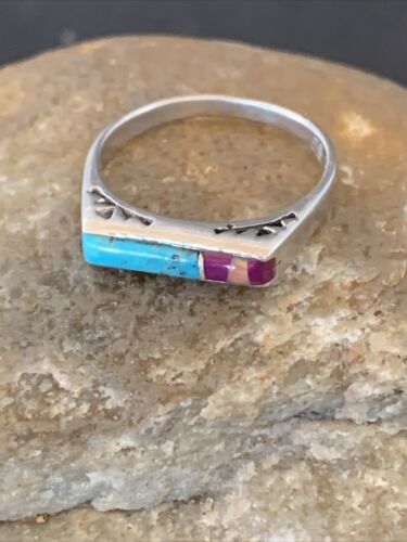 Navajo Blue Turquoise Purple Sugilite Opal Inlay Ring | Sz 6 | Authentic Native American Handmade | 11149