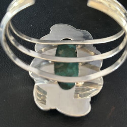 Southwestern Sterling Silver Blue Turquoise Cuff Bracelet | Authentic Native American Handmade | 14324