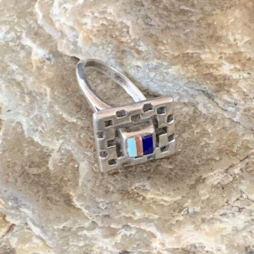 Southwestern Women's Turquoise Blue Lapis Spiny Inlay Ring | Sz 5 | Navajo | 13167