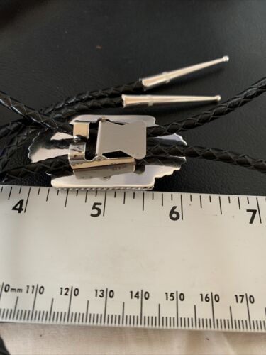 Navajo White Buffalo Turquoise Bolo Tie | Sterling Silver | Authentic Native American Handmade | 12905