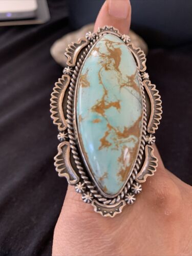 Native American Men's Blue Royston Turquoise Ring | Sterling Silver | Sz 10 | 746