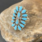 Navajo Blue Cluster Turquoise Needlepoint Ring | Authentic Native American Sterling Silver | Multi-Stone | Sz 8 | 11941