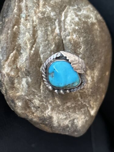 Navajo Blue Kingman Turquoise Ring | Sterling Silver | Sz 5 | Authentic Native American Handmade | 14701
