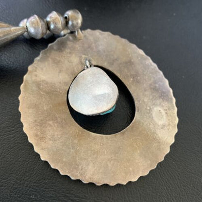 Navajo Old Pawn Blue Kingman Turquoise Pendant | Sterling Silver | 22" Necklace | 10399
