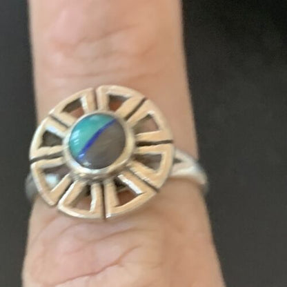 Navajo Blue Turquoise Sugilite Inlay Ring | Sz 5.5 | Authentic Native American Handmade | 11175