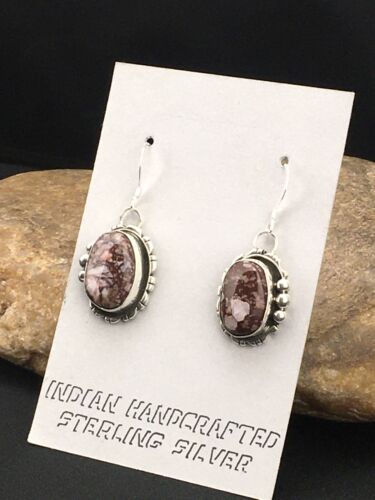 Southwestern Navajo Wild Horse Turquoise Earrings | Sterling Silver | 1" | 1268
