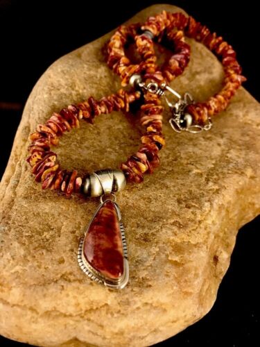 Southwestern Purple Spiny Oyster Navajo Sterling Silver Necklace | 21" | 3417