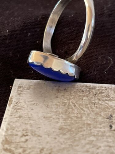 Native American Navajo Sterling Silver Navy Blue Lapis Ring | Sz 7 | 1131