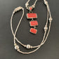Native American Old Pawn Apple Coral Necklace | Sterling Silver | 19" | 2187