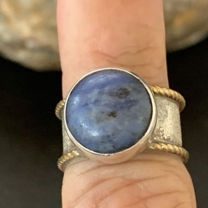 Southwestern Old Pawn Navajo Blue Lapis Ring | Sterling Silver | Sz 5 | Authentic Native American Handmade | 10379