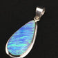 Native American Navajo Blue Opal Inlay Pendant | Sterling Silver | 1.75" | 1124