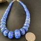 Native American Blue Denim Lapis Bead Necklace | Sterling Silver Heishi | 20" | 13974