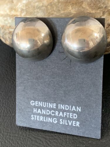 Old Pawn Women's Southwestern Oval Stud Earrings | Sterling Silver | 1" | 13005