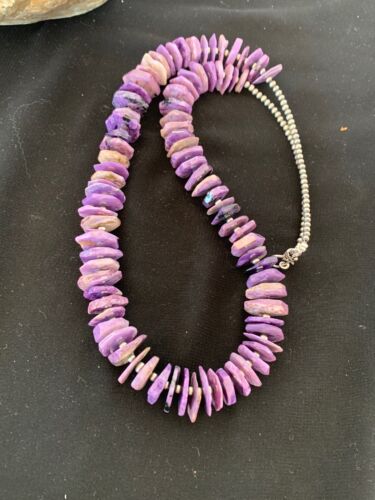 Navajo Rare Charoite Strand Necklace | Sterling Silver | Authentic Native American Handmade | 24" | 2841