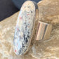 Navajo Men's White Black Cinnabrite Ring | Sterling Silver | Sz 7.5 | Authentic Native American Handmade | 1553