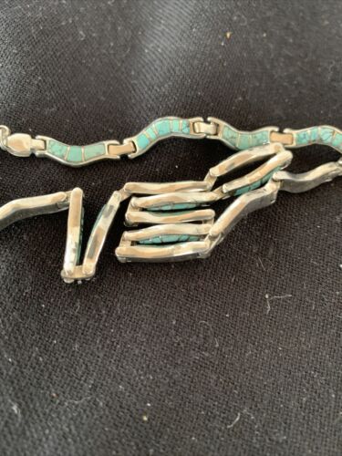 Sterling Silver Necklace with Spiderweb Turquoise & Opal Inlay Pendant | 16" | 01427