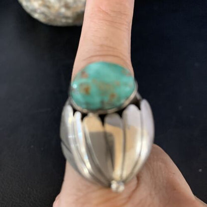 Native American Men's Navajo Green Royston Turquoise Ring | Sterling Silver | Sz 11 | 13857