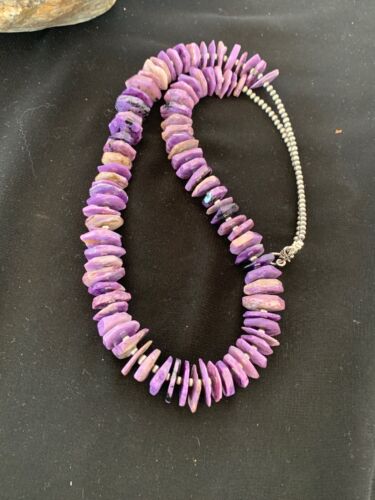 Navajo Rare Charoite Strand Necklace | Sterling Silver | Authentic Native American Handmade | 24" | 2841