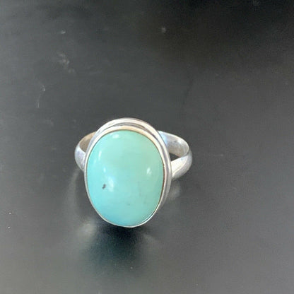 Navajo Kingman Blue Turquoise Ring | Sterling Silver | Sz 6 | Authentic Native American Handmade | 11425