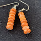 Native American Navajo Orange Spiny Oyster Bead Earrings | Sterling Silver | 13057