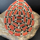 Navajo Red Coral Cluster Ring | Authentic Native American Sterling Silver | Multi-Stone | Sz 7 | 12231