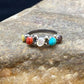 Zuni Blue Opal, Coral, Turquoise Multi-Stone Ring | Authentic Native American Sterling Silver | Multi-Stone | Sz 6.25 | 2501