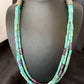 Navajo Blue Turquoise Jasper Bead Necklace | 3-Strand Sterling Silver | 24" | Authentic Native American Handmade | 12512