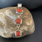 Navajo Red Coral Multi-Stone Pendant Necklace | Authentic Native American Sterling Silver | Multi-Stone | 13242