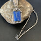 Navajo Denim Lapis Necklace with Pendant | Sterling Silver Pearls | Authentic Native American Handmade | 12440