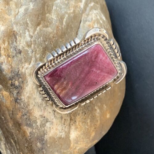 Native American Navajo Purple Spiny Oyster Ring | Sterling Silver | Sz 5 | 1772