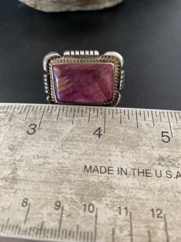 Native American Navajo Purple Spiny Oyster Ring | Sterling Silver | Sz 5 | 1772