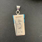 Navajo Kokopelli Stamp Turquoise Inlay Pendant | Sterling Silver | Authentic Native American Handmade | 10958