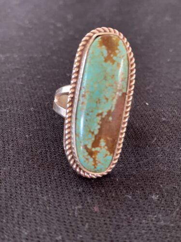 Native American Navajo Sterling Silver Turquoise #8 Ring | Sz 8.5 | 320