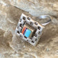 Navajo Blue Turquoise Coral Inlay Ring | Sz 5 | Authentic Native American Handmade | 13130